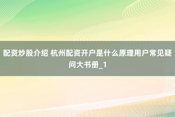 配资炒股介绍 杭州配资开户是什么原理用户常见疑问大书册_1